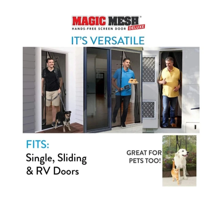 NEW!   Magic Mesh Deluxe Hands-Free Screen Door - photo 2