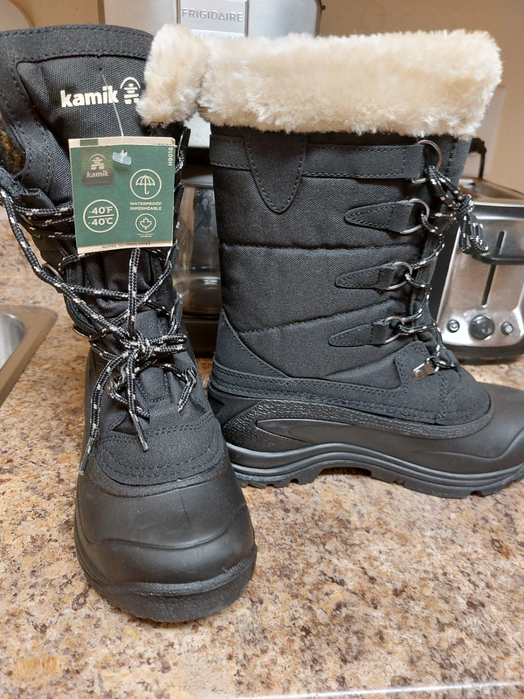 Kamik Black Waterproof Winter Boots Size 8 - photo 2