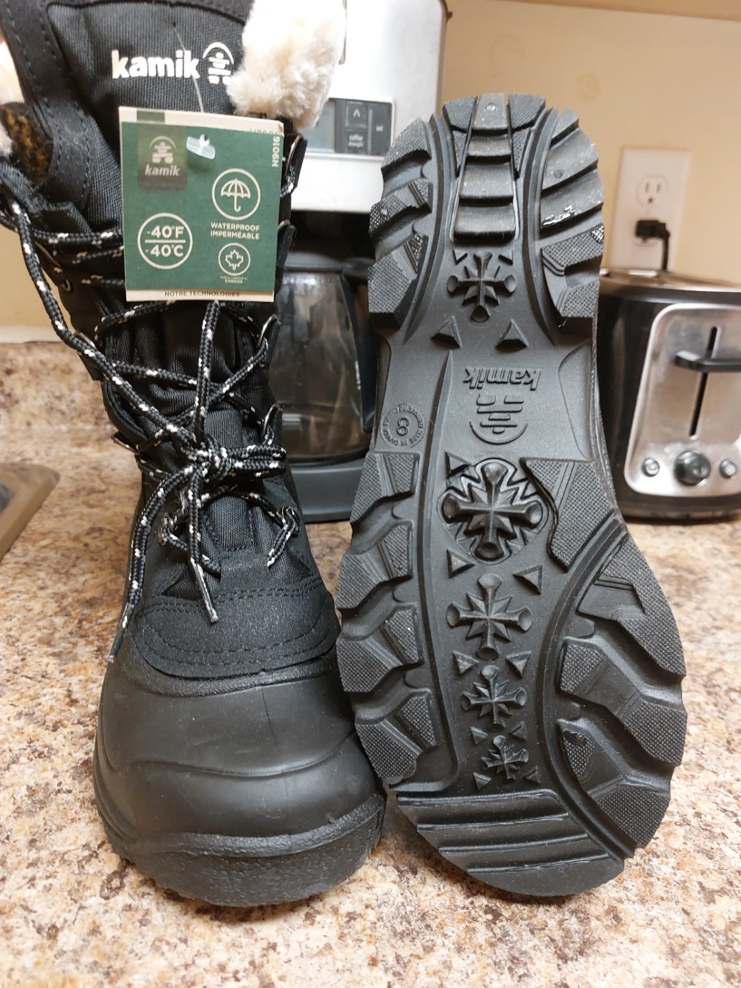 Kamik Black Waterproof Winter Boots Size 8 - photo 3