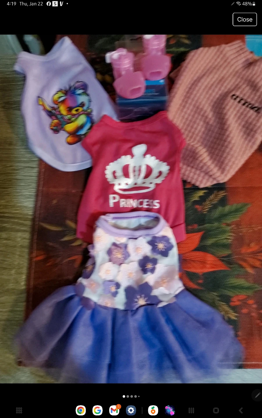Lot of 3 Pet Outfits - Princess, Bear, and Pink Sweater