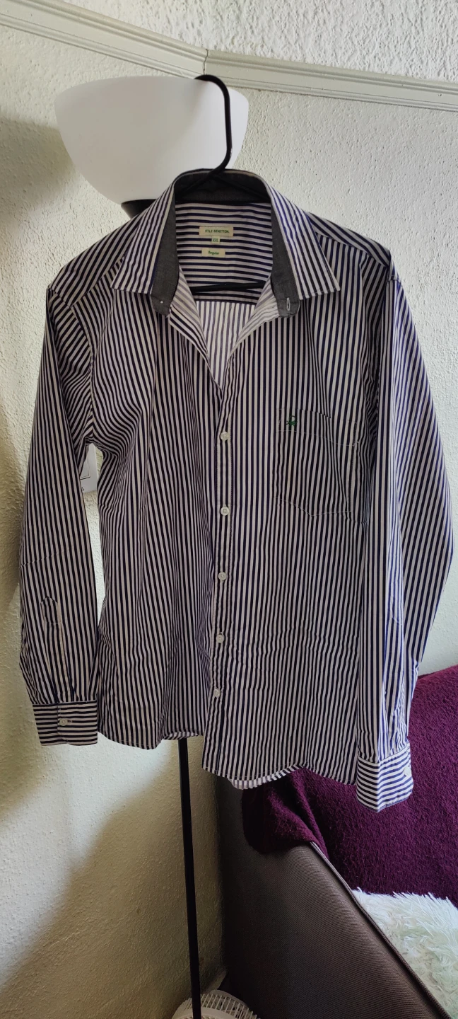 United Colors of Benetton Striped Button-Up Shirt - Size 42