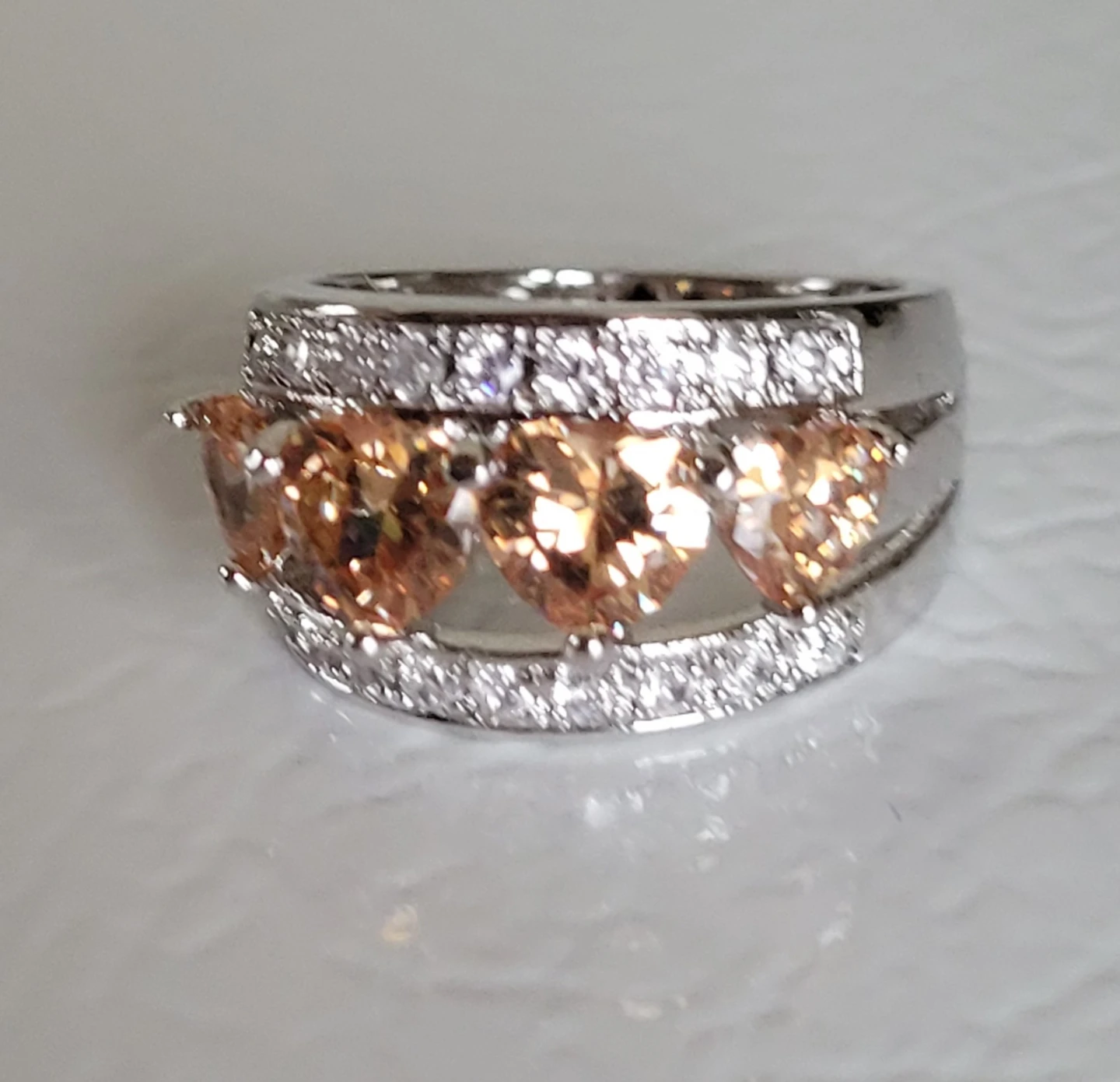 ♥️ Fashion Ring Morganite Color Stone - photo 5