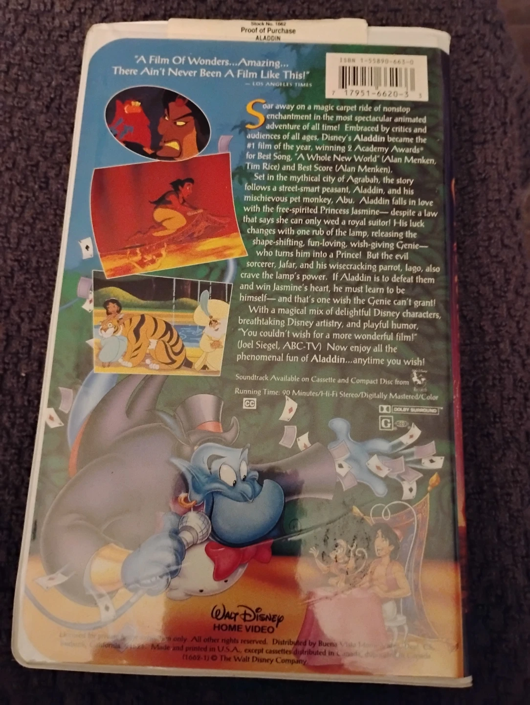VINTAGE!! DISNEY'S ALADDIN. VHS. 1993 - photo 2