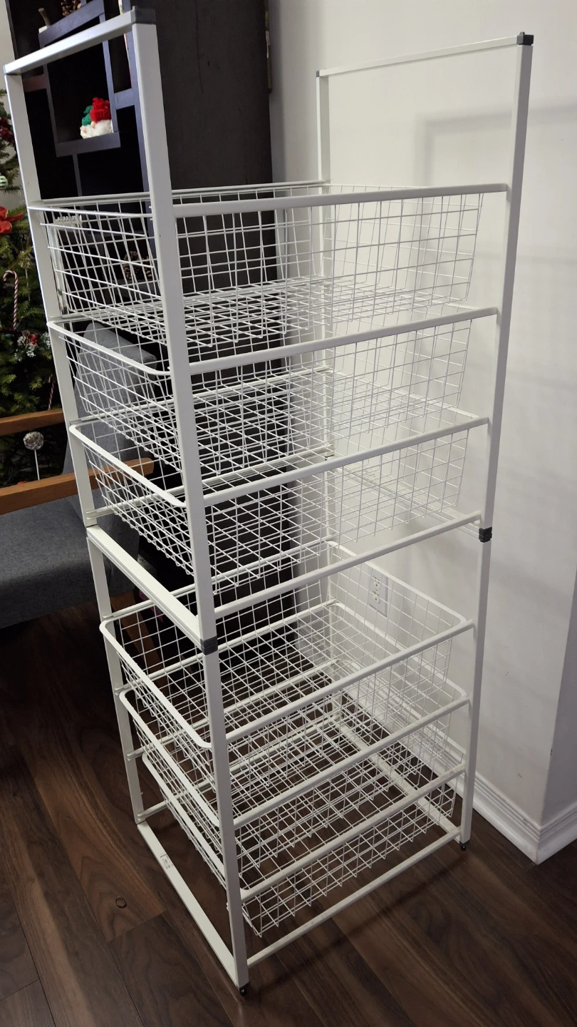 IKEA Jonaxel White Wire Basket Storage - photo 2