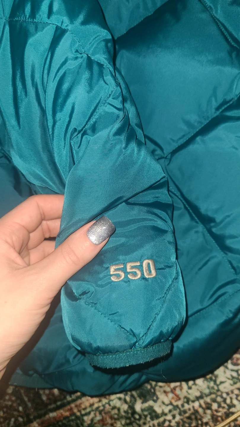 North Face 550 Teal Puffer Jacket /Reversible - photo 2