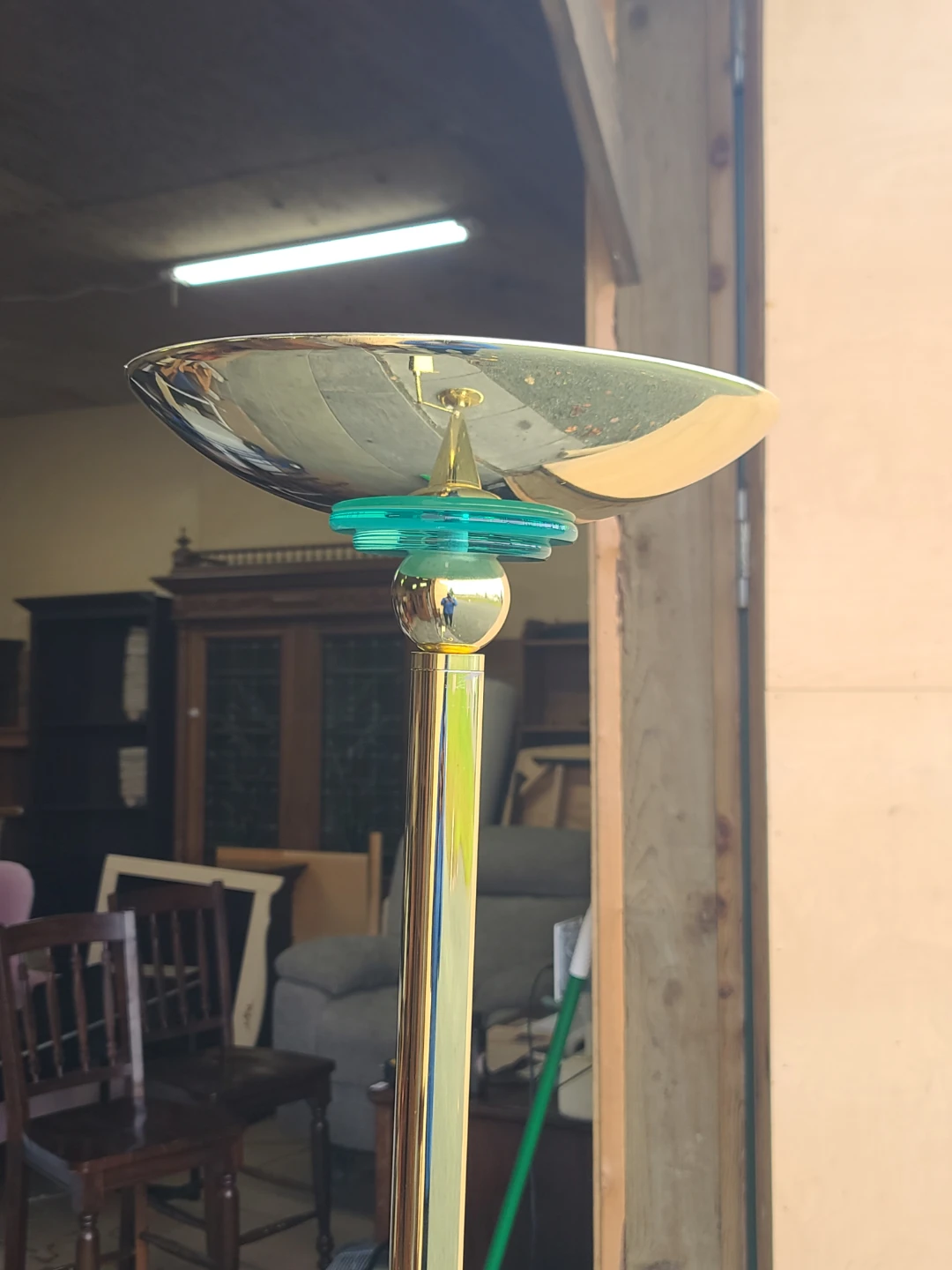 Vintage Brass Torchiere Floor Lamp - photo 3