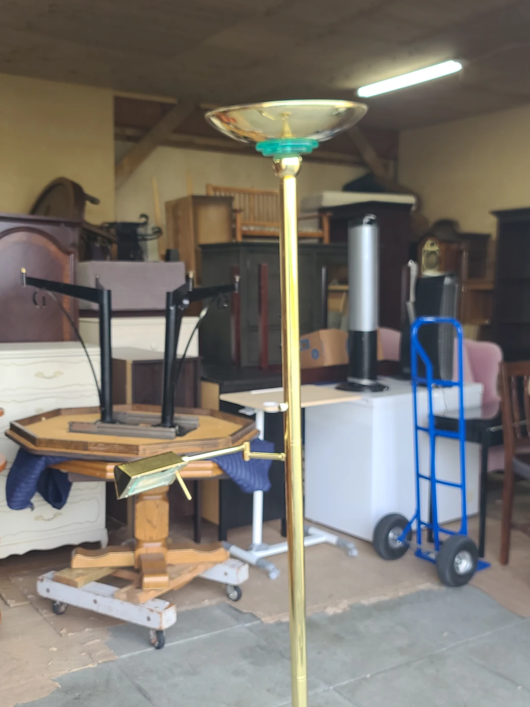 Vintage Brass Torchiere Floor Lamp - photo 4