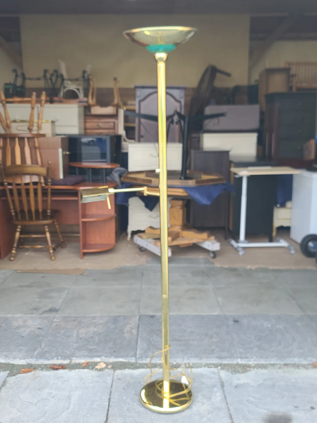 Vintage Brass Torchiere Floor Lamp - photo 5
