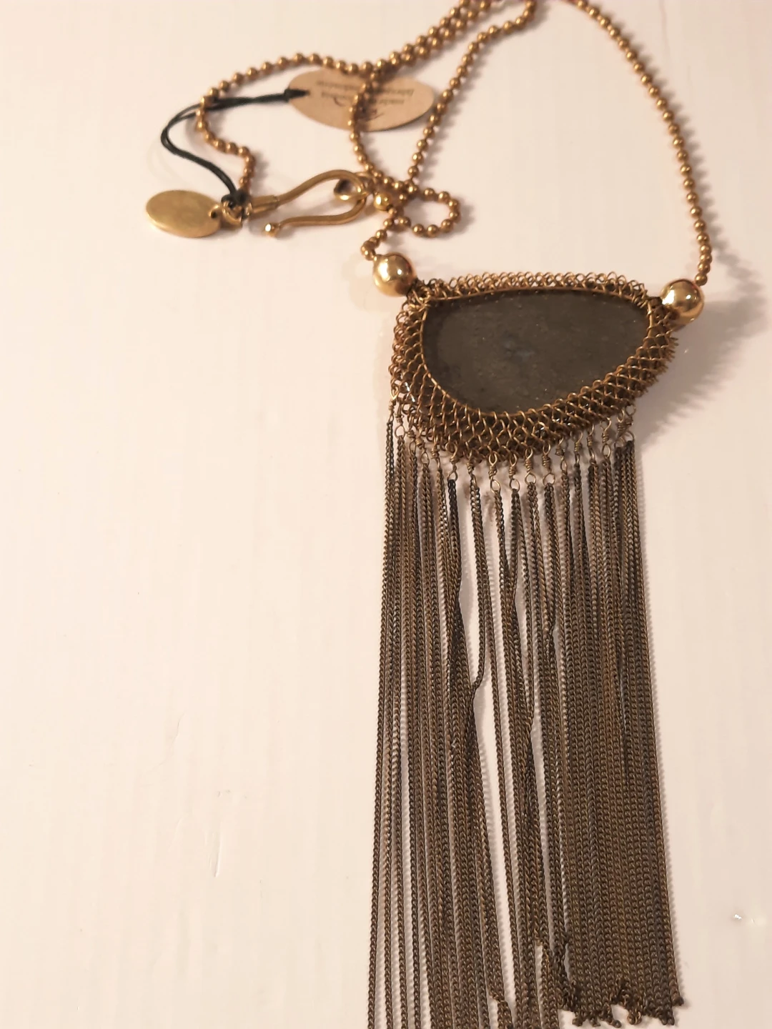 Gold Tone Lena Bernard Pendant Necklace with Tassel - photo 5