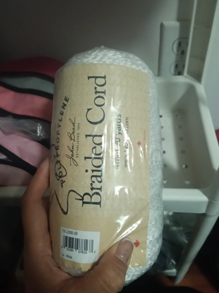 John Bead Braided Cord - White