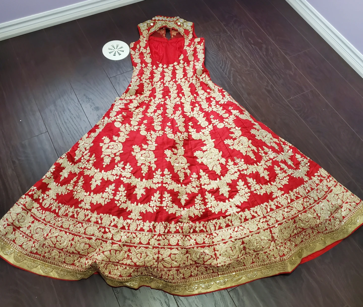 Red & Gold Embroidered Dress - photo 2