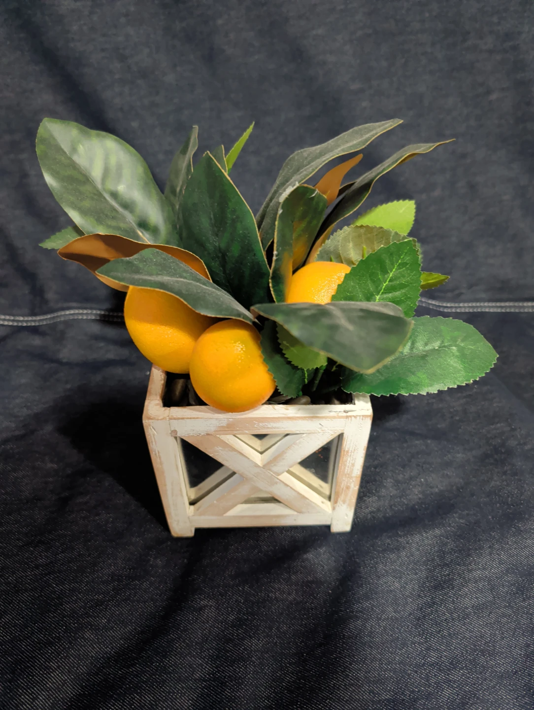 Faux Lemon Plant in Wood Box - photo 2