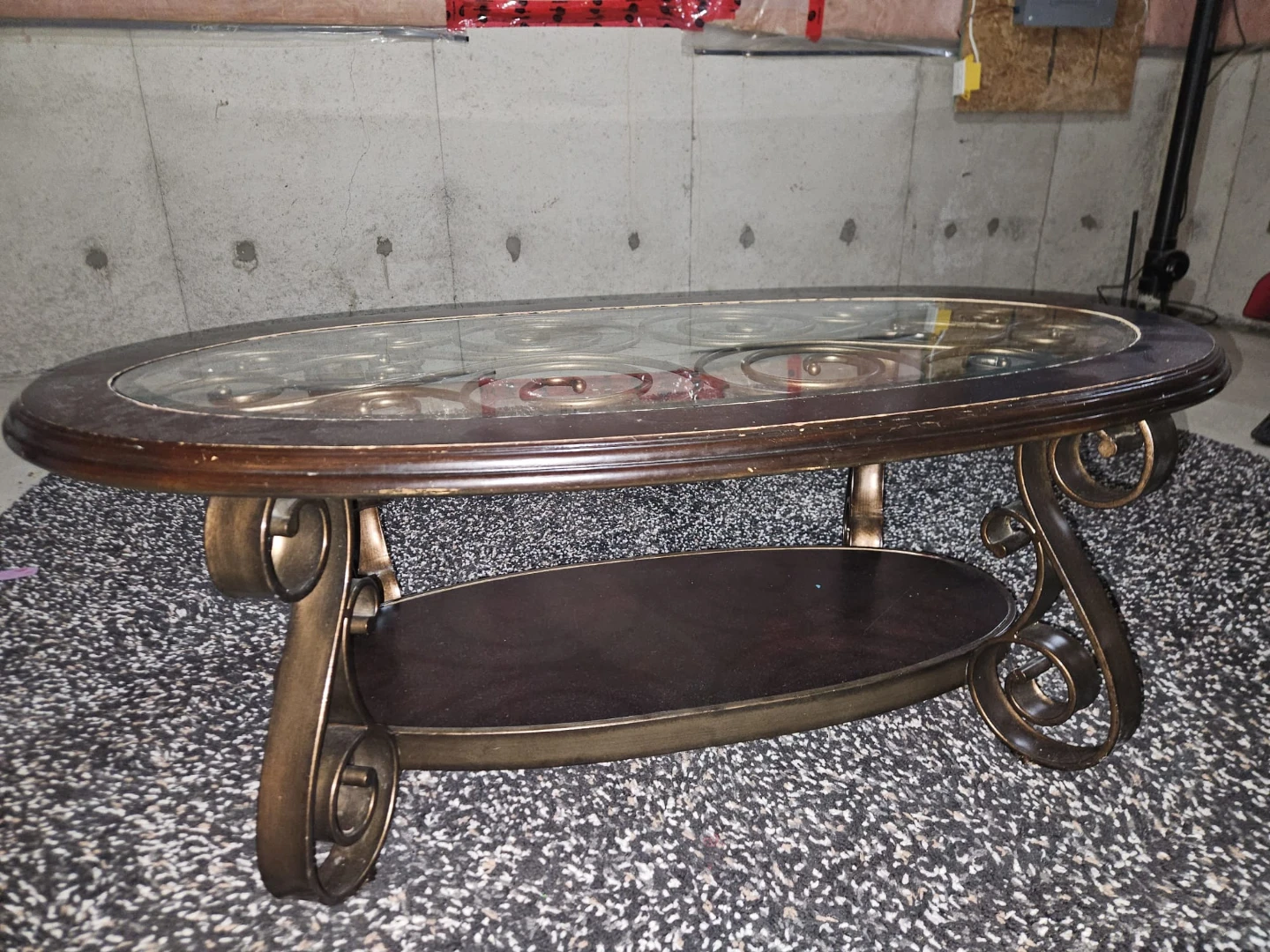 Oval Coffee Table with Glass Top - photo 2