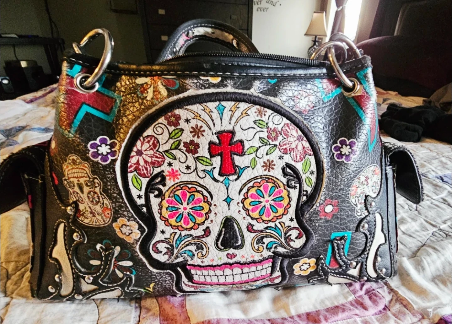 Sugar Skull Design Handbag