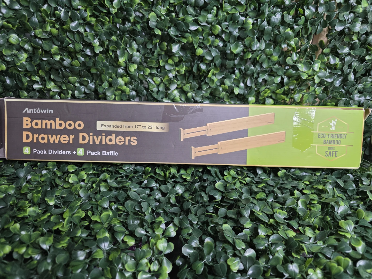 Antowin Bamboo Drawer Dividers (4 Pack)