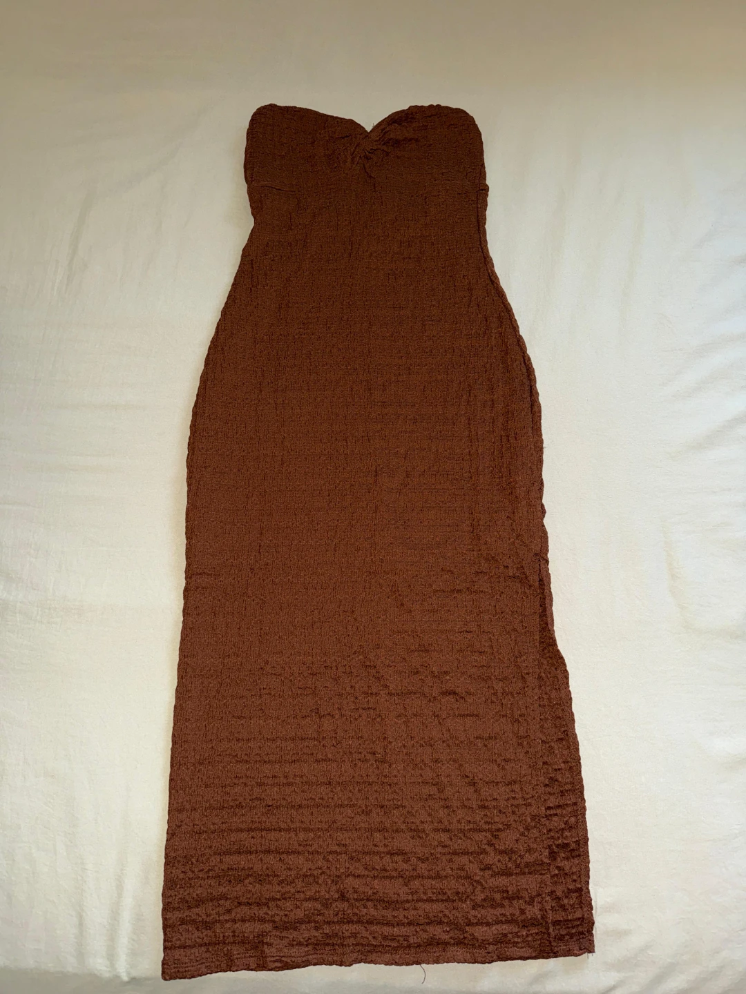 Brown Strapless Dress