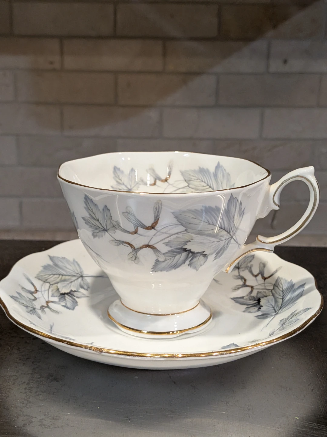 Royal Albert Bone China Silver Maple Tea Cup Set