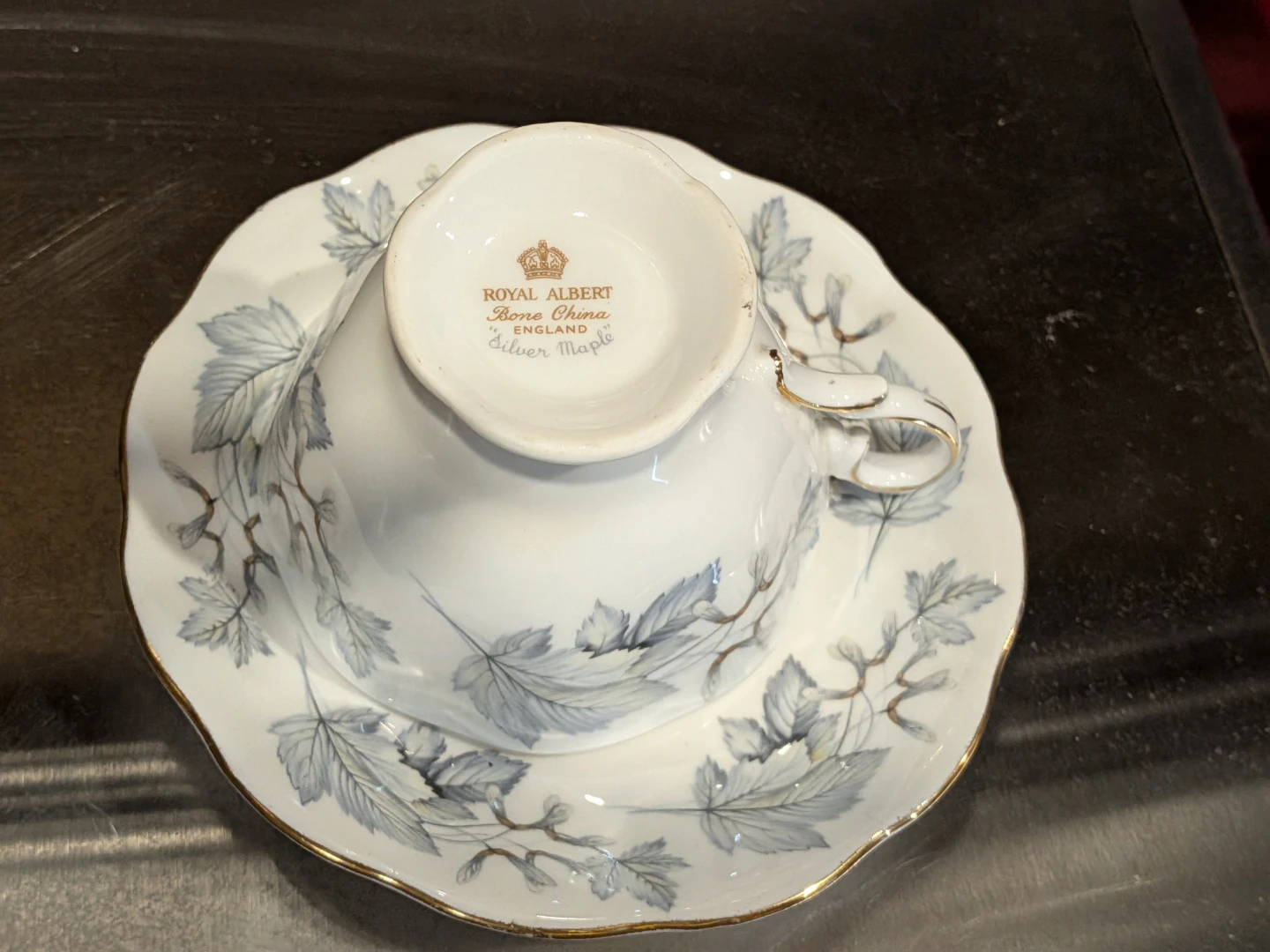 Royal Albert Bone China Silver Maple Tea Cup Set - photo 3