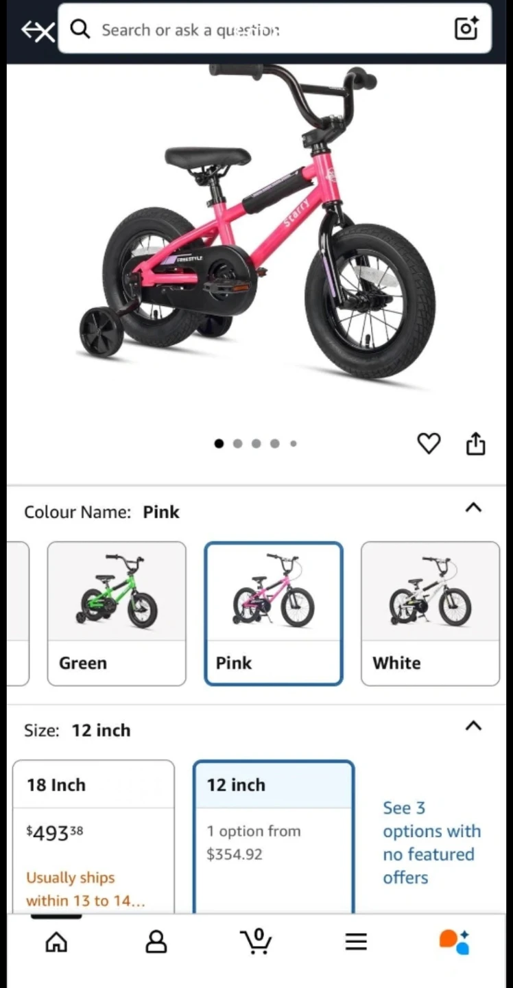 Starry Freestyle Kids Bike - 12 inch - Pink - photo 3