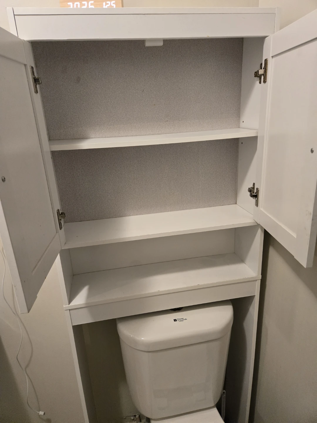 White Over-the-Toilet Storage Cabinet - photo 2