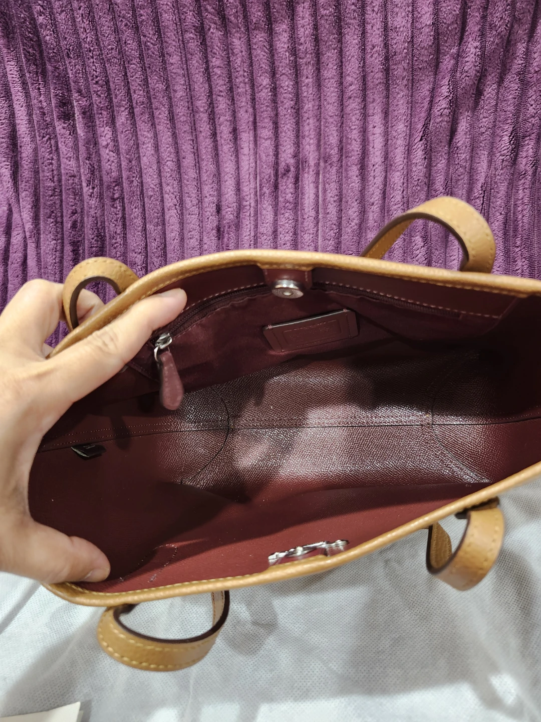 Coach Leather Tote Bag - Brown - photo 4