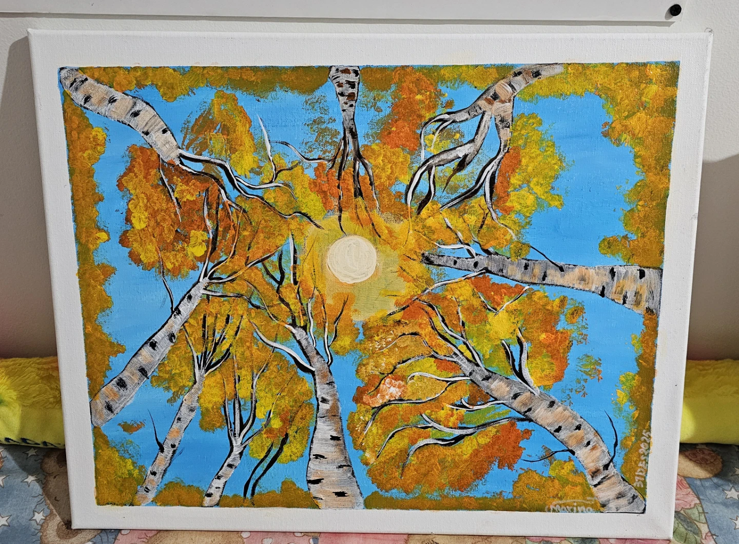 Fall Trees Painting on Canvas