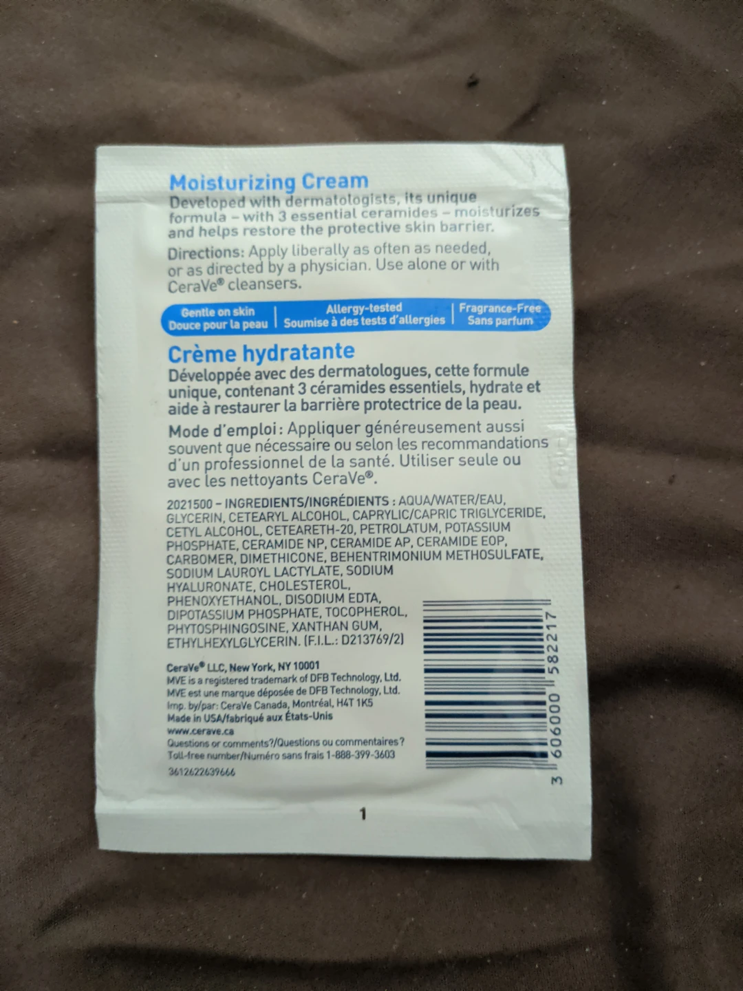 CeraVe Moisturizing Cream Sample (7ml) - photo 2