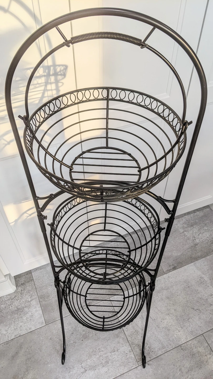 3-Tier Metal Basket Stand - photo 2