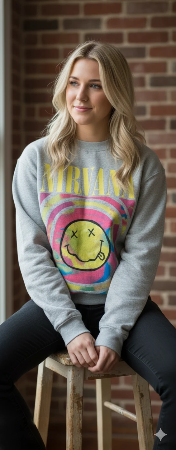 Nirvana Smiley Face H&M Divided Sweatshirt 🏒