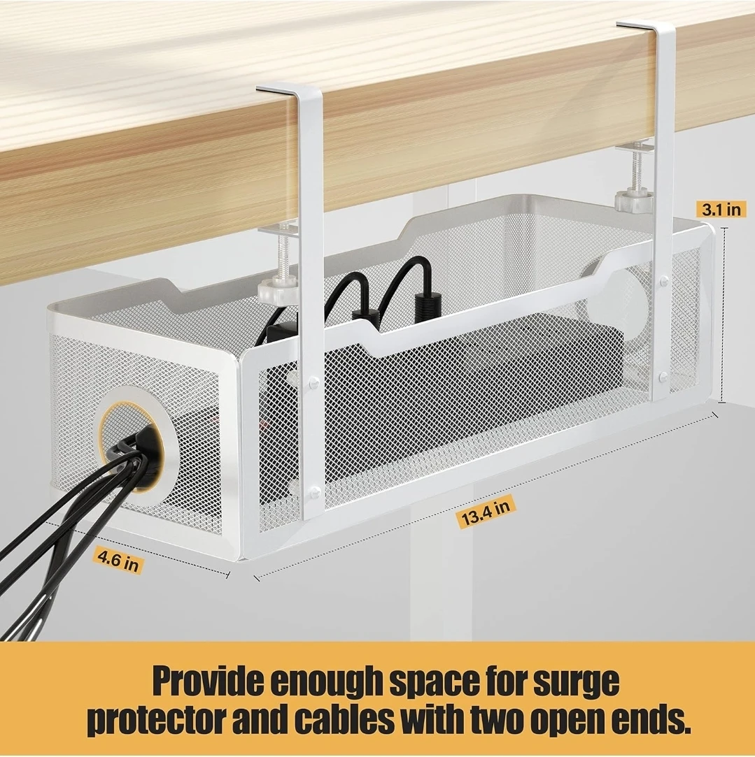 Cinati Under Desk Cable Management Tray - White - photo 5