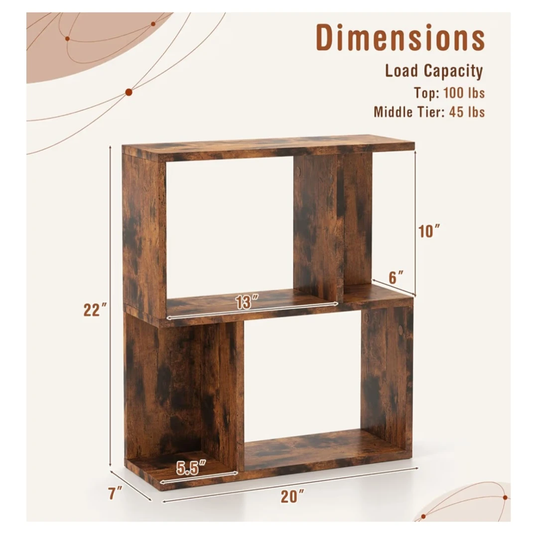 Rustic Brown Bookshelf - photo 4