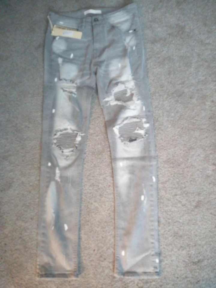 Comfort Stretch Grey Jeans, Size 30