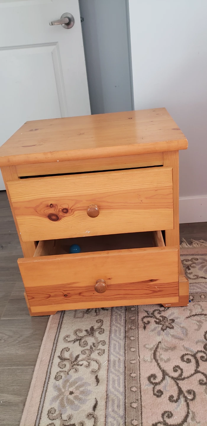Wooden 2-Drawer Nightstand