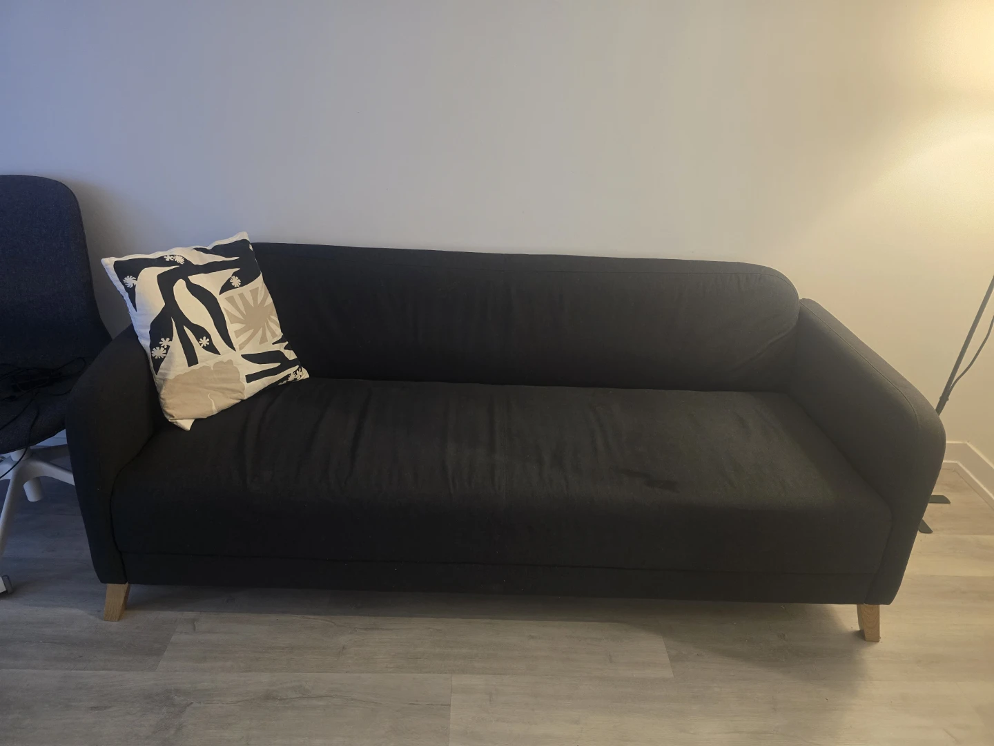 IKEA Black 3-Seater Sofa