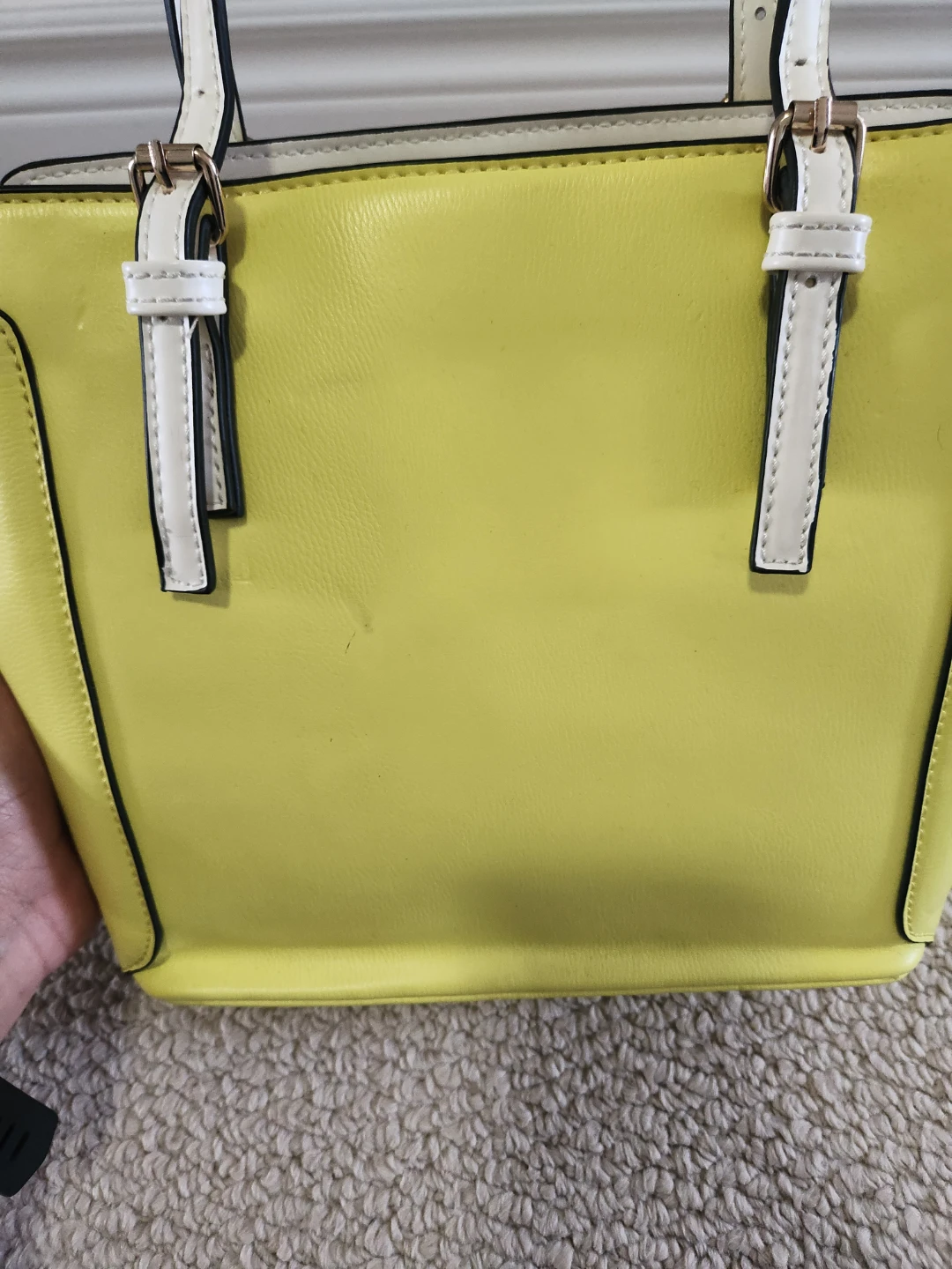 Benetton Yellow Tote Bag with Adjustable Strap - photo 5