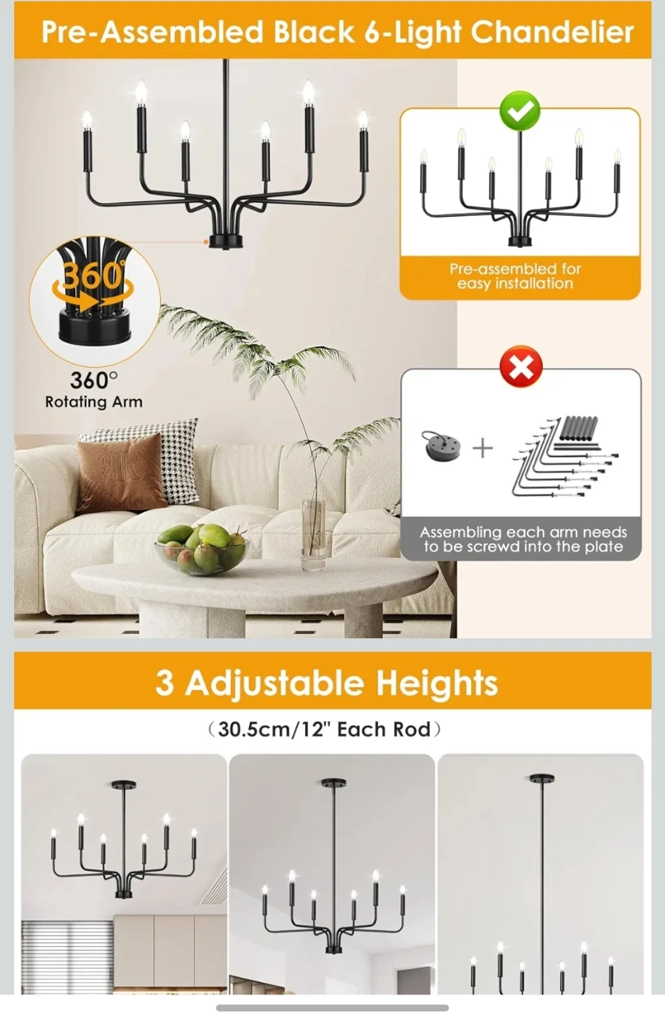 Sangfor Modern Dining Room Chandelier - photo 4