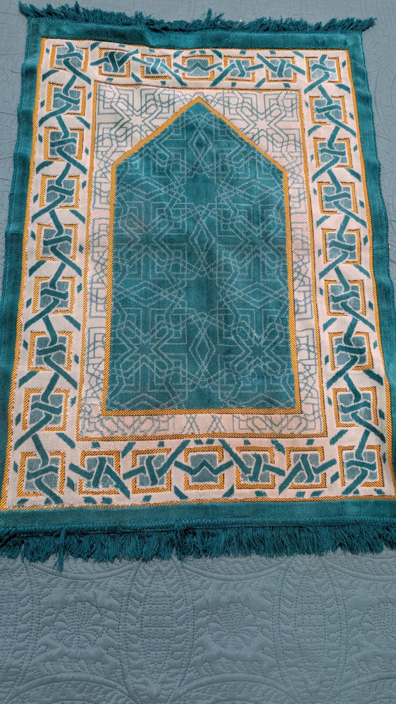 Prayer Rug - Teal & Gold