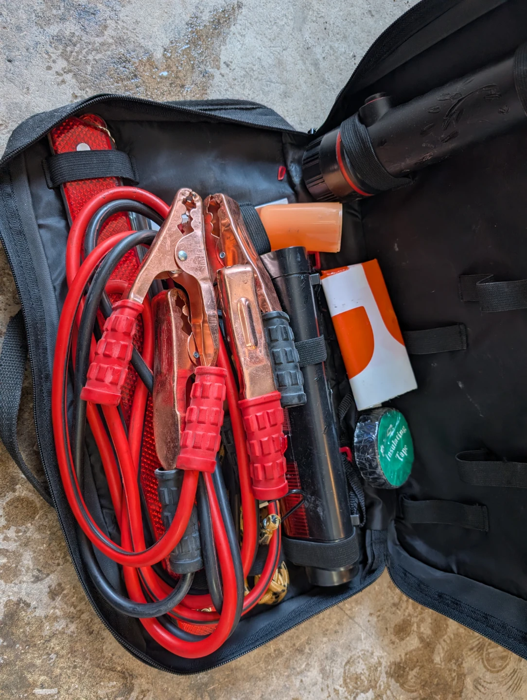 Car Emergency Kit with Jumper Cables and Flashlight - photo 2