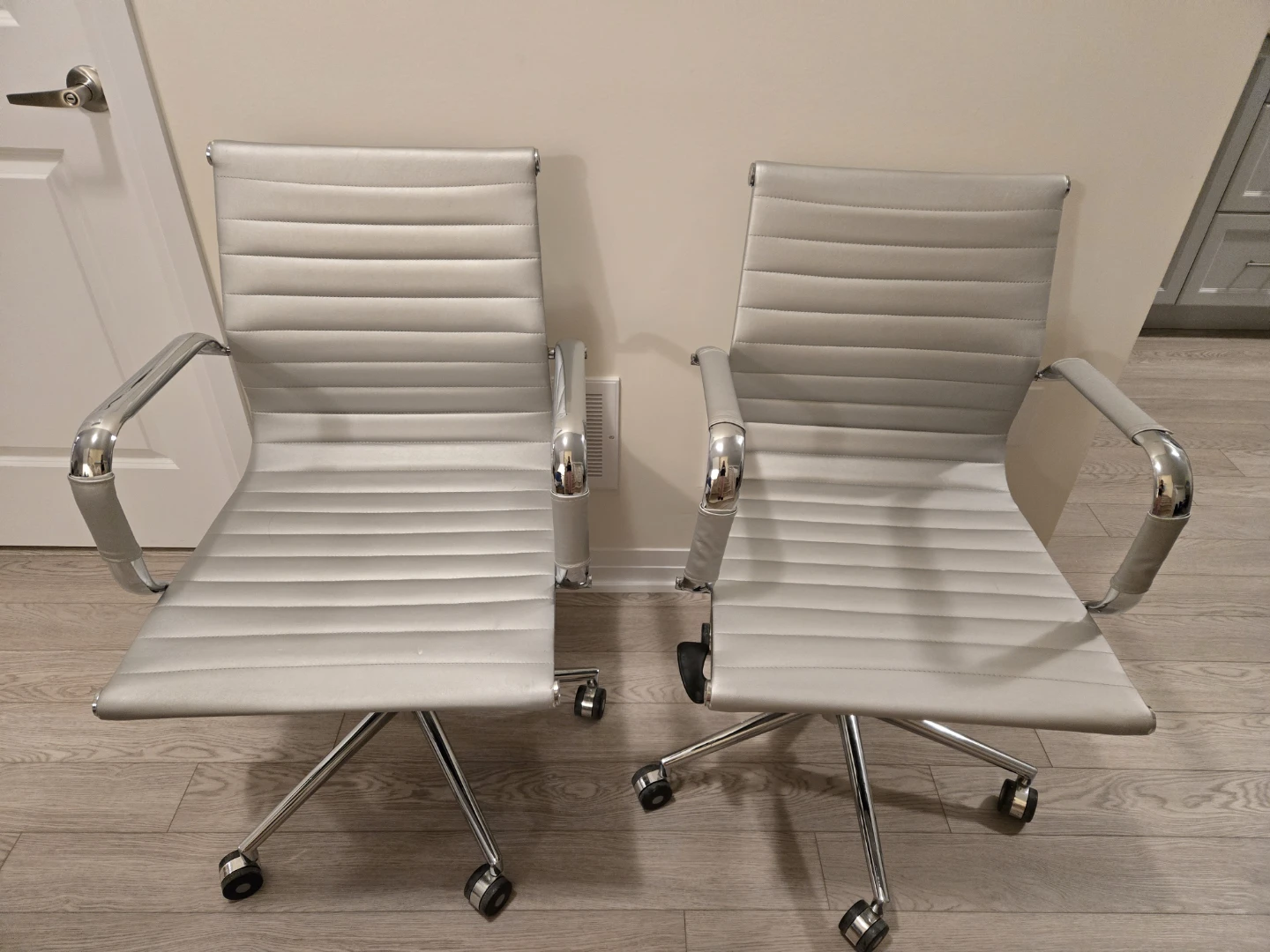 Pair of Silver Office Chairs