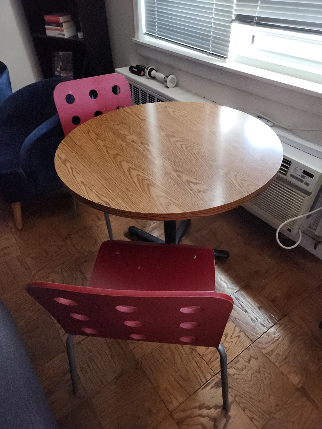 Round Wooden Table with 2 Chairs