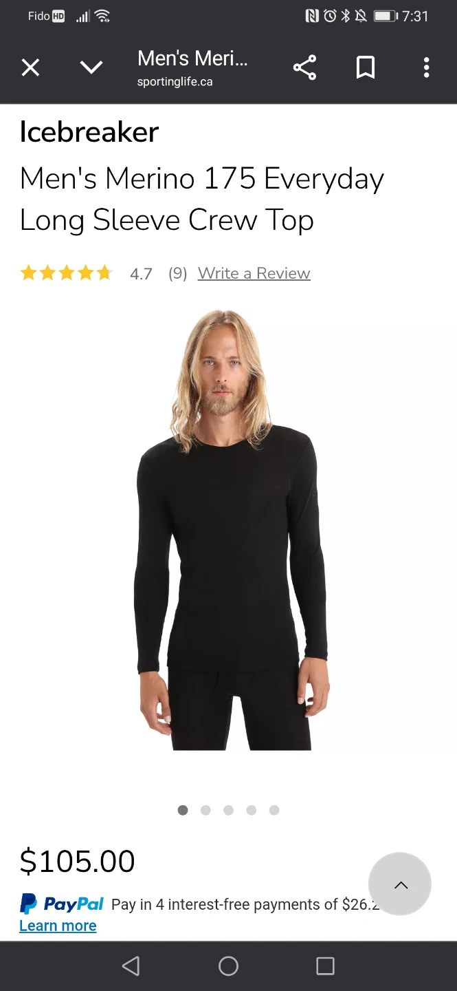 Icebreaker Merino 175 Everyday Long Sleeve - XL