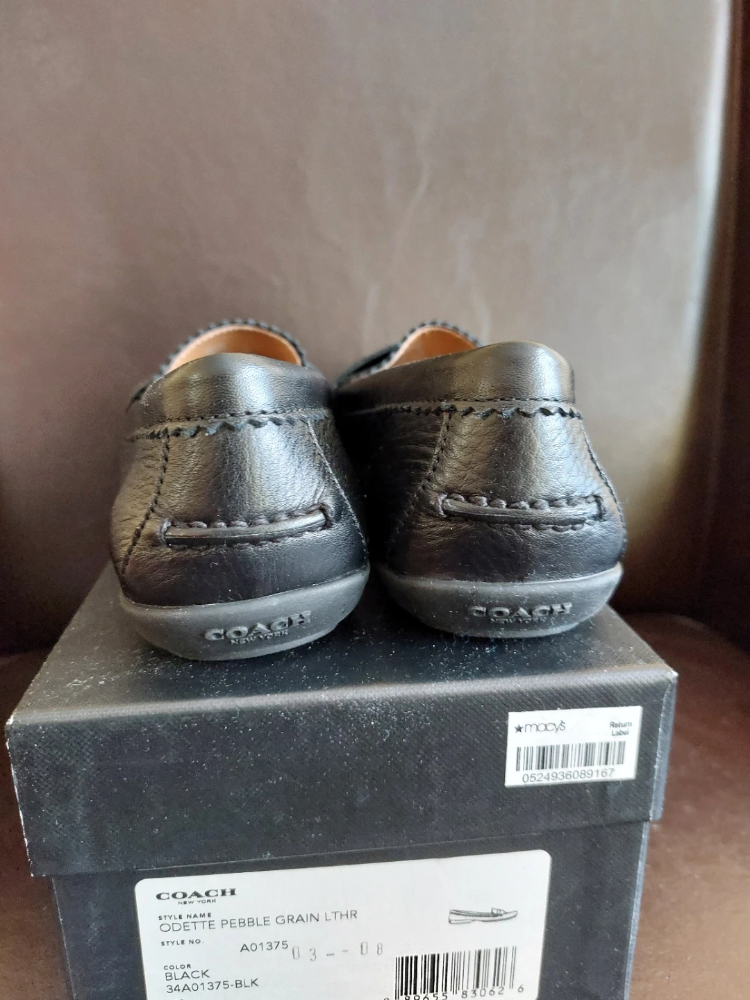 Coach Odette Pebble Grain Leather Loafers - Black - 7.5M - photo 5