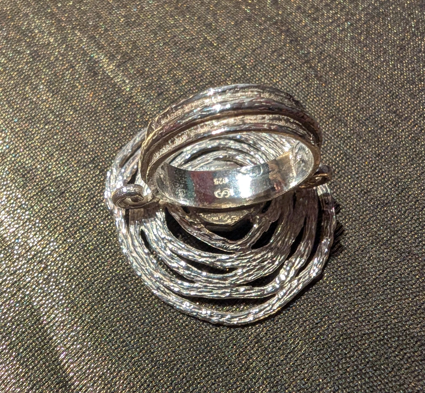 Silver Ring with Pearl size 7 - photo 4