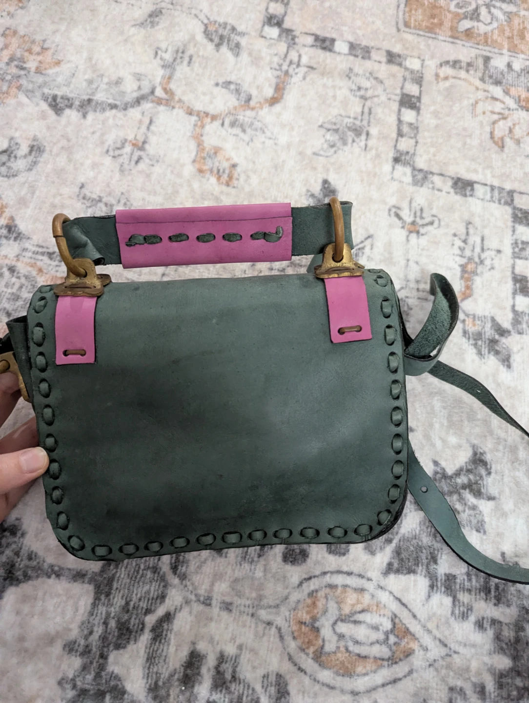 NEW Egyptian Handmade Leather Shoulder Bag with Embossed Design - photo 2