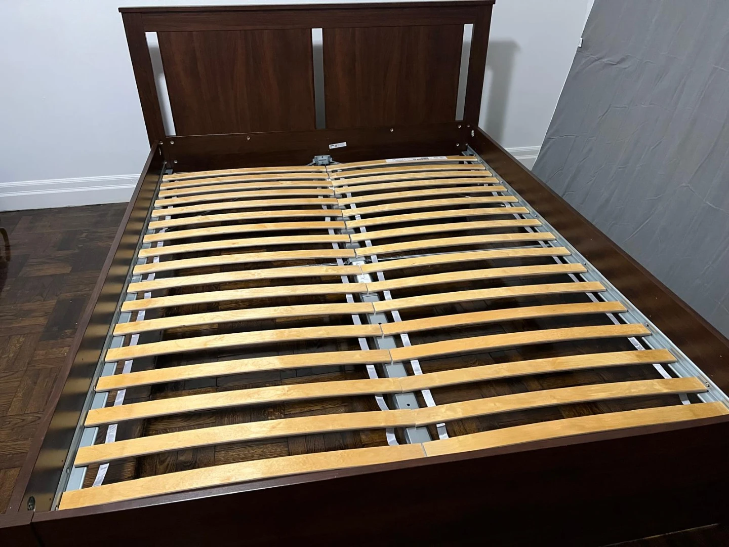Dark Brown Wooden Bed Frame