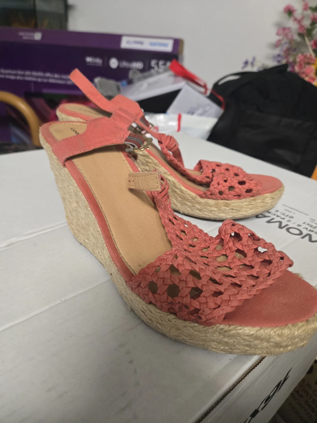 George Coral Wedge Sandals - Size 10🏆 - photo 3