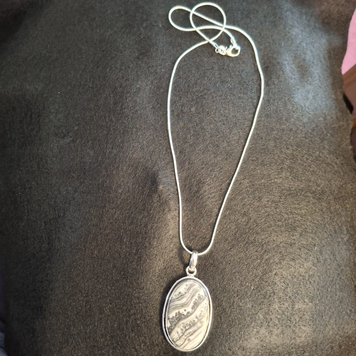 Black Rhodocrosite Gemstone Necklace - photo 2