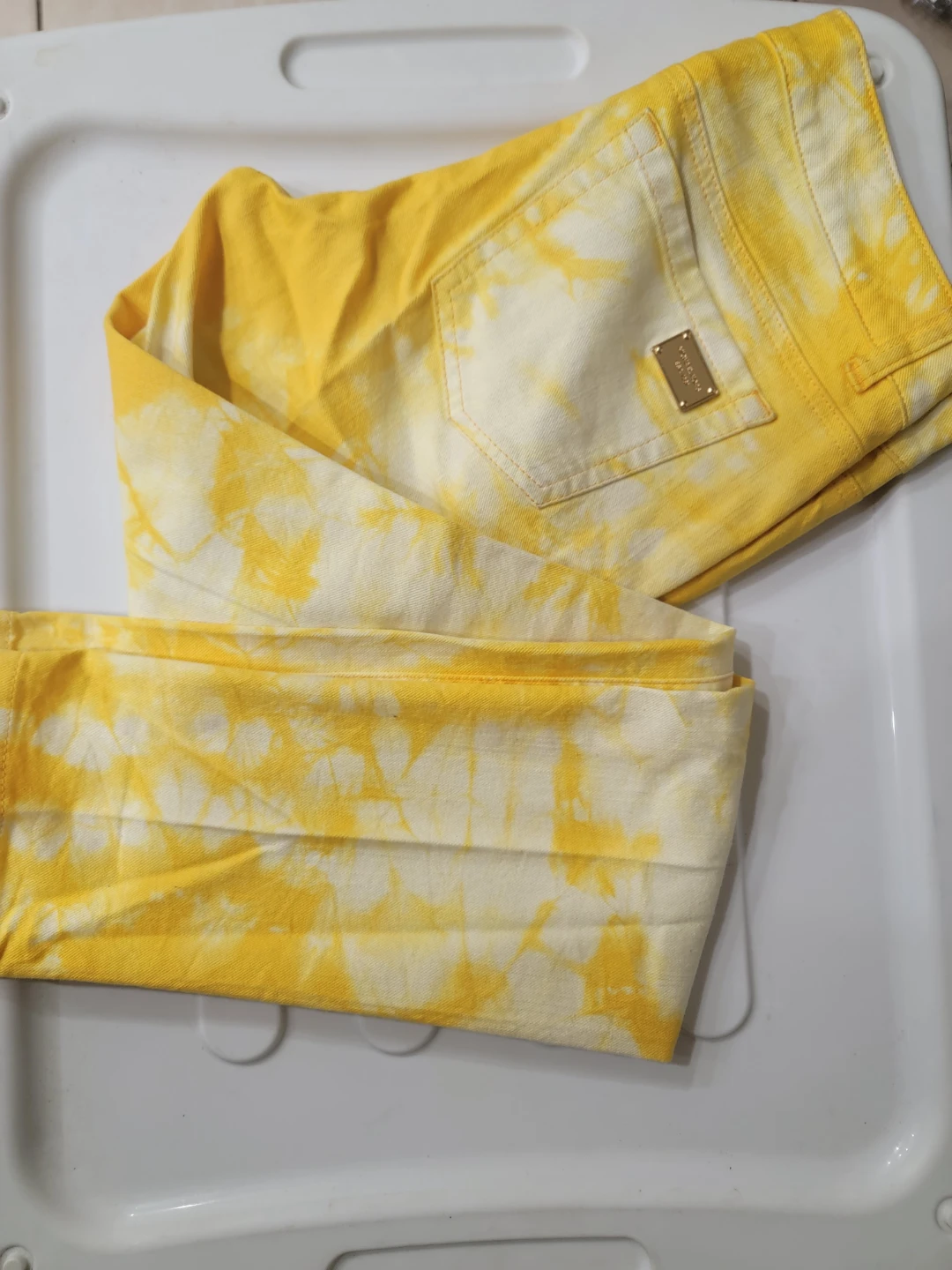 Michael Kors Yellow Tie-Dye Jeans