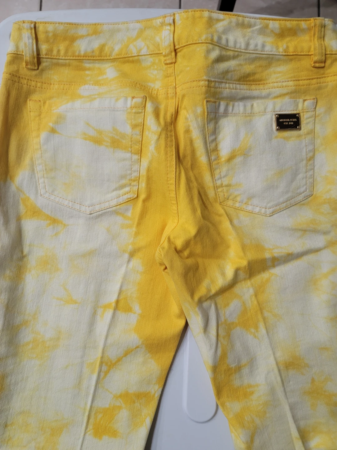 Michael Kors Yellow Tie-Dye Jeans - photo 3