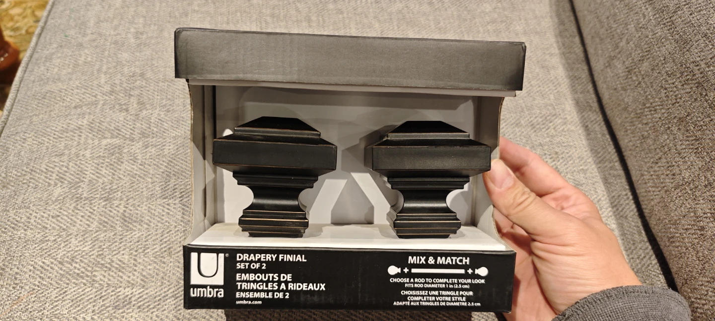 Umbra Drapery Finial Set of 2 - New in Box!